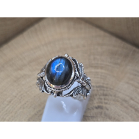 Echt zilveren ring met vlinder band en Labradoriet